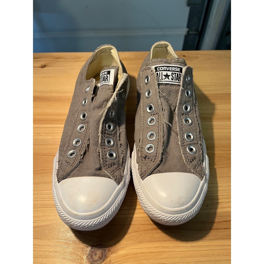 Converse Chuck Taylor All Star Slip On Taupe Canvas Sneakers 1X841 Womens 6.5